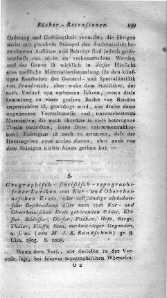 Geographisches statistisch-topographisches Lexikon vom Kur- und Oberrheinischen Kreis : oder vollständige alphabetische Beschreibung aller noch zum Kur- und Oberrheinischen Kreis gehörenden Städte, Klöster, Schlösser, Dörfer, Flecken, Höfe, Berge, Thäler , Flüsse, Seen, merkwürdiger Gegenden u. s. w. / von M. J. K. Bundschuh. - Ulm : [Stettin], 1805