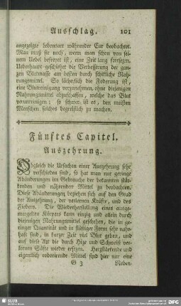 Fünftes Capitel. Auszehrung