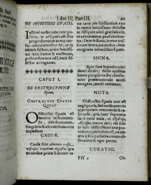 Caput I. De Obstructione Epatis.