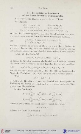 § 5. Die geodätischen Dreiecksnetze auf Flächen konstanten Krümmungsmaßes