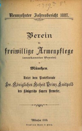 Jahresbericht .... 19. 1887 (1888)