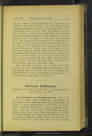 Practische Erfahrungen. Auszüge aus den ausländischen photographischen Jahrbüchern für 1890