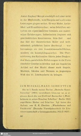 Zum Winckelmann-Schrifttum