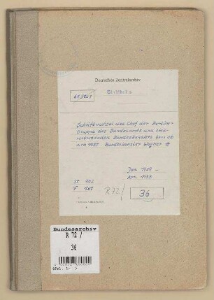 Chef der Berliner Gruppe des Bundesamtes und stellvertretender Bundeskanzler, ab 1. Okt. 1930 Bundeskanzler, Siegfried Wagner: Bd. 1
