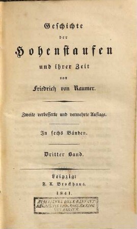 Geschichte der Hohenstaufen und ihrer Zeit, 3