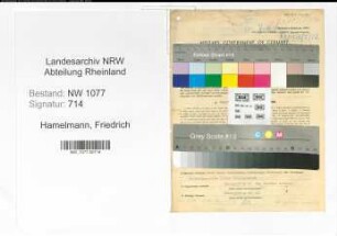 Entnazifizierung Friedrich Hamelmann , geb. 15.07.1913 (Polizist)