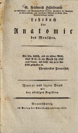 Lehrbuch der Anatomie des Menschen, 4