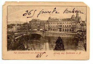 "Kgl. Hauptpostamt und Neckarbrücke" - Postamt 1 (Kaiserstraße 2)