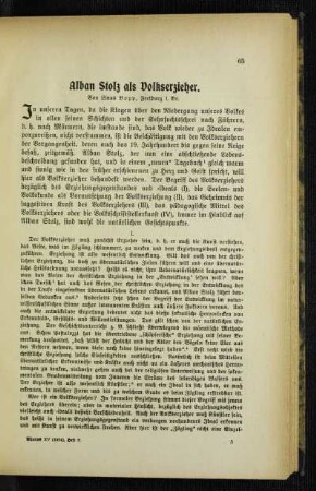 Alban Stolz als Volkserzieher
