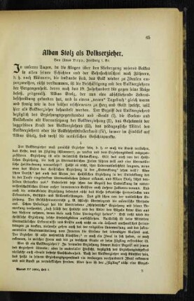 Alban Stolz als Volkserzieher