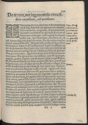 De errore, aut ingnorantia circa fidem excusante, vel accusante.