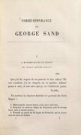 Correspondance 1812 - 1876 : (Sand), 1