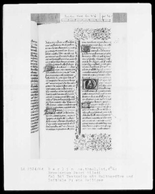 Breviarium Petri Mileti — Initiale P, darin ein Heiliger, Folio 361recto