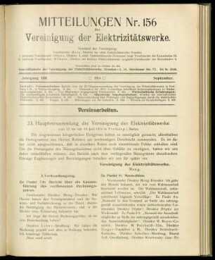 Mitteilung Nr. 156. Jg. 13, September 1914