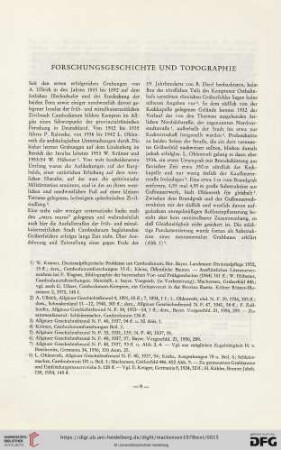 Forschungsgeschichte und Topographie
