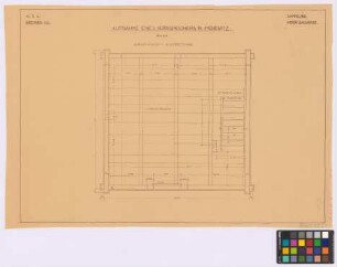 Pilchowitz ([Landkreis Tost-Gleiwitz]): Kornspeicher. Kronspeicher (Grundriss des Erdgeschosses mit Balkenlage)