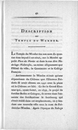 Description du Temple du Werder