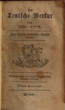 Der teutsche Merkur. 1778,3/4, 1778, 3/4