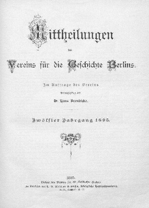 12.1895: Mitteilungen des Vereins für die Geschichte Berlins