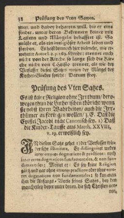 Prüfung des Vten Satzes