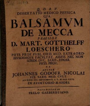 Diss. ... de balsamo de Mecca
