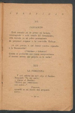 XIII - La pregunta