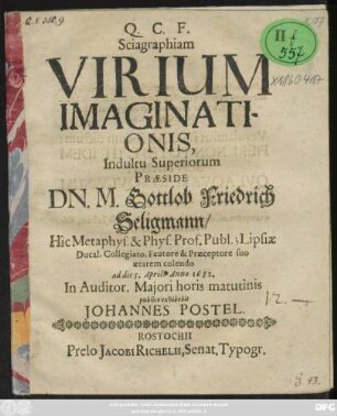 Sciagraphiam Virium Imaginationis