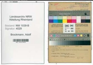 Entnazifizierung Adolf Brockmann , geb. 29.07.1898 (Beamter)