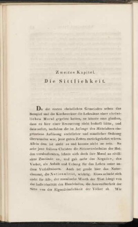 Zweites Kapitel. Die Sittlichkeit.