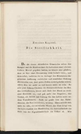 Zweites Kapitel. Die Sittlichkeit.