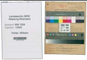 Entnazifizierung Wilhelm Tichler , geb. 13.03.1897 (Heizer)