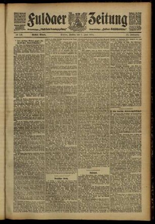 Erste Ausgabe vom Freitag, den 07. Juni 1912.