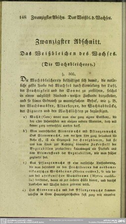 Zwanzigster Abschnitt. Das Weißbleichen des Wachses