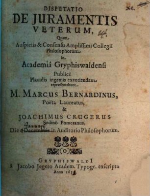 Disp. de iuramentis veterum