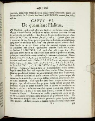 Caput VI. De quantitate Halitus.