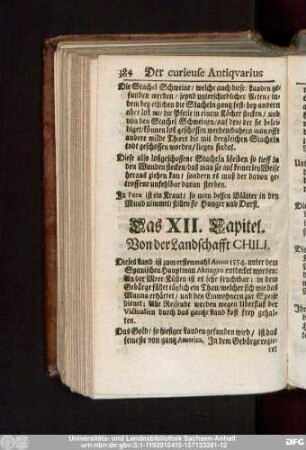 Das XII. Capitel. Von der Landschafft Chili.