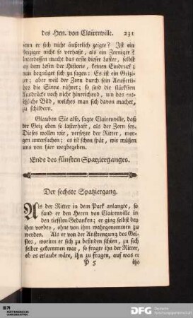 Sechster Spatziergang.