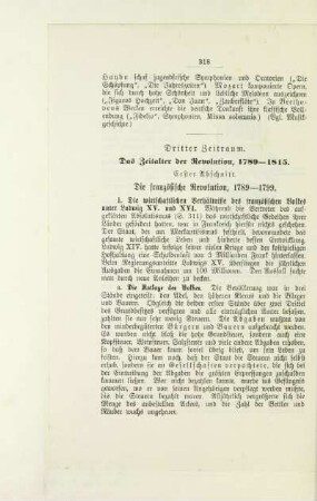Dritter Zeitraum. Das Zeitalter der Revolution, 1789 - 1815