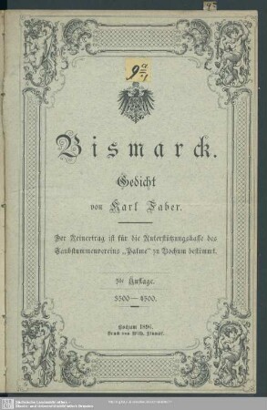 Bismarck : Gedicht