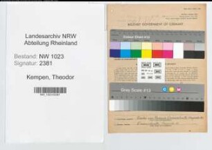 Entnazifizierung Theodor Von Kempen , geb. 17.11.1898 (Kaufmann)