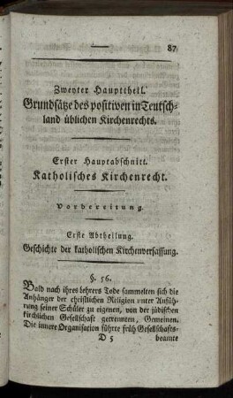Erster Hauptabschnitt. Katholisches Kirchenrecht.
