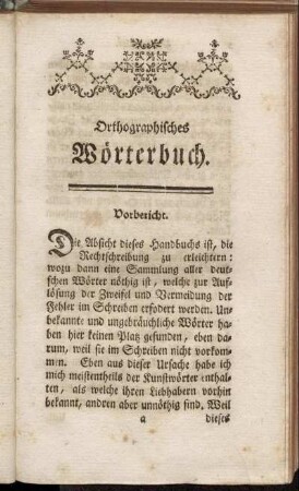 Orthographisches Wörterbuch.