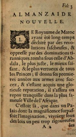 Almanzaide nouvelle