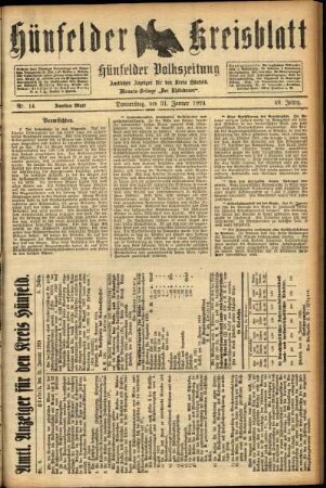 Zweite Ausgabe vom Donnerstag, den 31. Januar 1924.