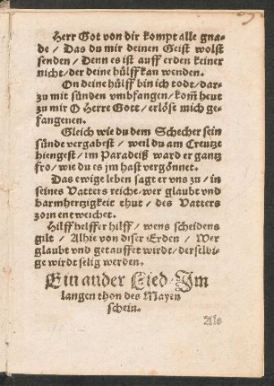 Ein ander Lied/ Jm || langen thon des Mayen || schein. ||