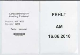 Entnazifizierung Hermann Seiler , geb. 05.12.1891 ()