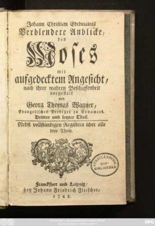 Theil 3: Nebst vollständigen Registern über alle drey Theile