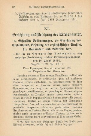 XI. Errichtung und Besetzung der Kirchenämter