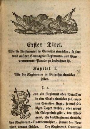 Seiner Kurfürstlichen Durchleucht von der Pfalz Kriegs Reglement vor Dero samtliche Infanterie von dem Jahr 1778. 1,2, Vom Dienst in der Garnison