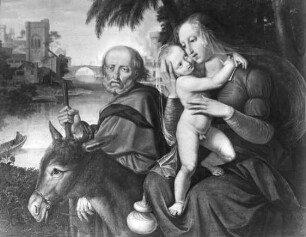 Gemälde Flucht nach Ägypten von Peter Cornelius, ehem. München, Schackgalerie (verbrannt)